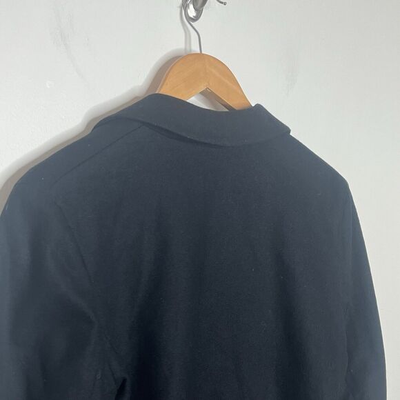 RRL Ralph Lauren Wool Hook And Eye Blazer Black Womens M Boxy Minimalist - Picture 10 of 10